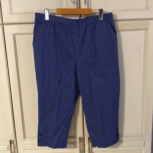 🌟 3 FOR $10 🌟 Womens blue& white size 14 capris / cropped pants